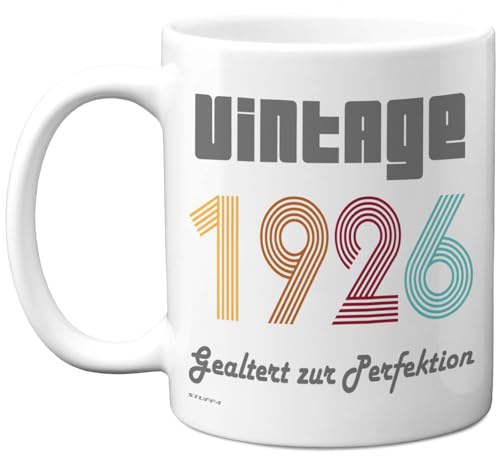 Taza de cerámica de 325 ml, apta para lavavajillas, diseño vintage de 1926