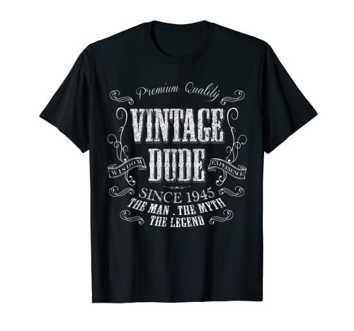 Idea de regalo de 77 cumpleaños Vintage 1945 Envejecido 77 años Camiseta