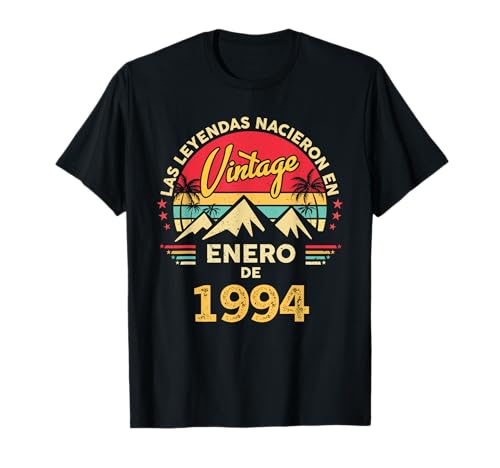 32 años Cumpleaños Vintage Nacido En Enero 1994 Camiseta