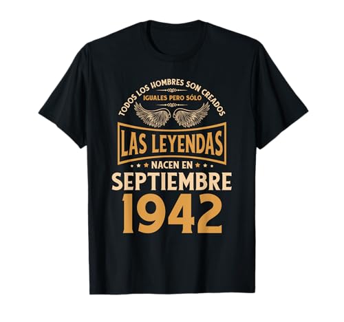 Cumpleaños Hombre Regalos Las Leyendas Septiembre 1942 Camiseta