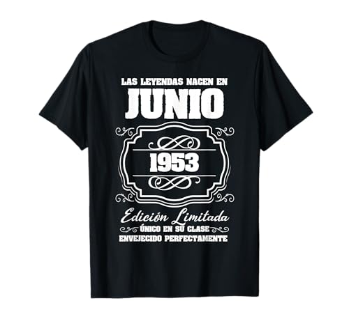 Las Leyendas nacen en Junio 1953 68 Cumpleaños Camiseta