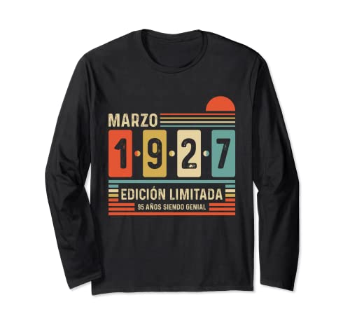 95 Años Marzo 1927 Leyenda Regalo 95 Cumpleaños Manga Larga