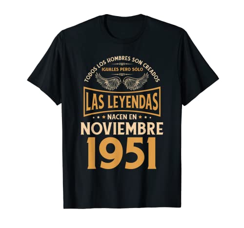 Cumpleaños Hombre Regalos Las Leyendas Noviembre 1951 Camiseta