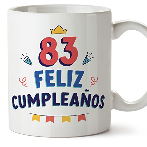 MUGFFINS Tazas 83 Cumpleaños - En Español - ¡Feliz Cumpleaños! - 11 oz / 330 ml - Regalo...