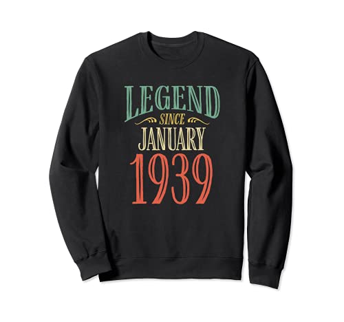 Diseño de cumpleaños de la leyenda desde enero de 1939 Sudadera