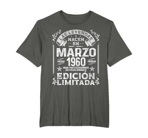 Las Leyendas nacen en Marzo de 1960 - 66 Años Cumpleaños Camiseta