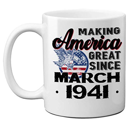 79 Tazas de cumpleaños para hombres, mujeres, haciendo que Estados Unidos sea genial desde marzo de 1941 Tazas de café, regalo de cumpleaños para él, ella, regalos de cumpleaños para adultos de 79 año