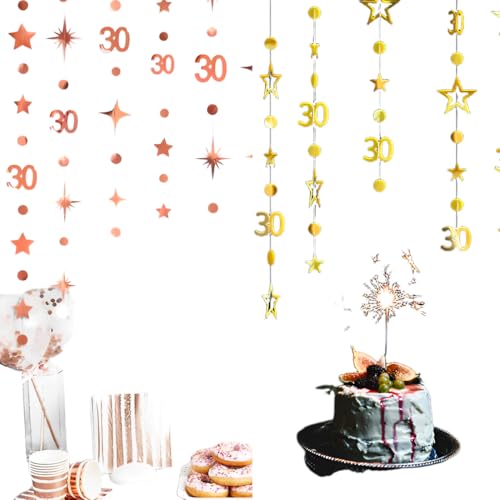 KEWUF decoracion 30 cumpleaños, photocall 30 cumpleaños, decoracion cumpleaños, Guirnalda Feliz...