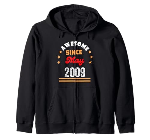 Mayo 2009 Cumpleaños Impresionante Desde 2009 Mayo Vintage Sudadera con Capucha