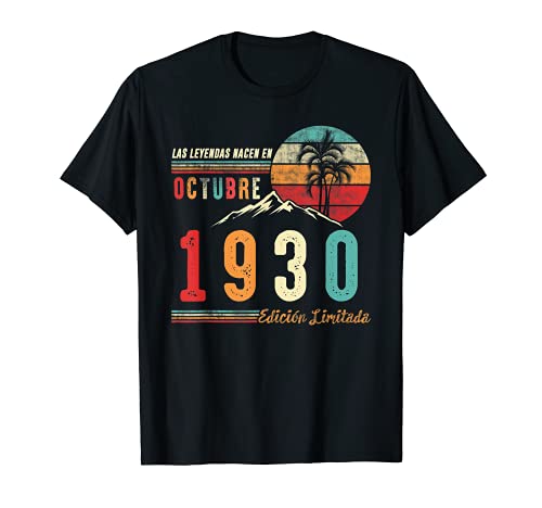 Las Leyendas Nacen en Octubre 1930 92 cumpleaños Hombre Rega Camiseta