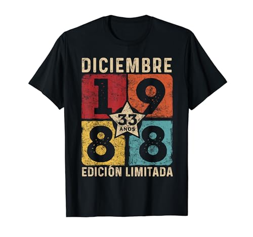 33 Años Diciembre 1988 Edición Limitada 33 Cumpleaños Camiseta
