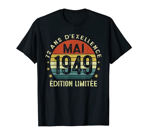 72 años de cumpleaños para hombre milésimo fabricado en mayo de 1949. Camiseta