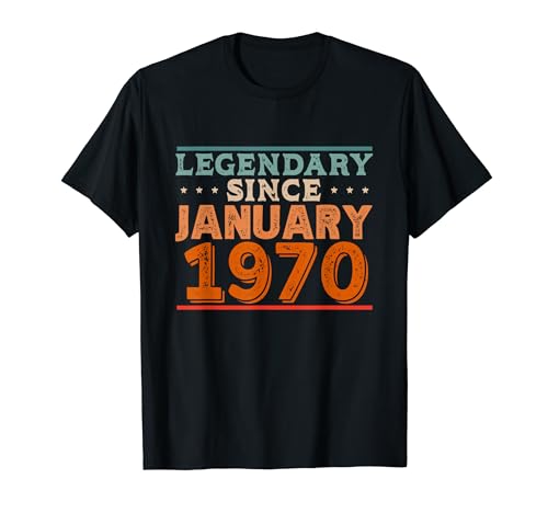 Legendary desde enero de 1970 impresionante fiesta retro de cumpleaños Camiseta