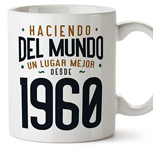 MUGFFINS Tazas 1960 Cumpleaños - En Español - Haciendo del Mundo un Lugar Mejor - 11 oz / 330 ml -...