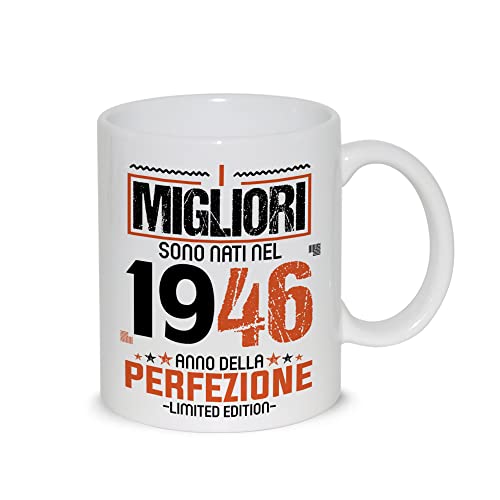 Taza de desayuno con leche de té con diseño gráfico - Los mejores nacidos en 1946 año de la...