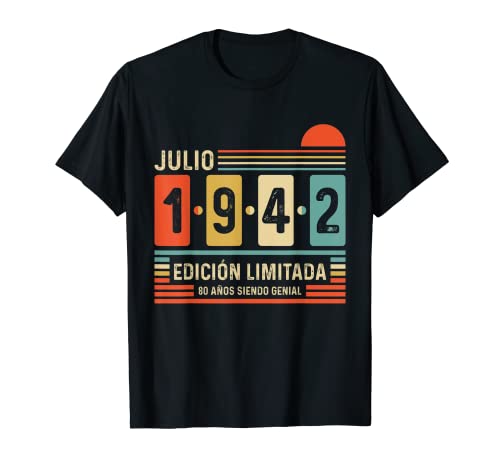 80 Años Julio 1942 Leyenda Regalo 80 Cumpleaños Camiseta