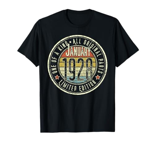 Edición Limitada Retro de enero de 1928 para 97 cumpleaños Camiseta