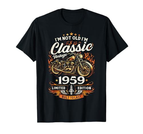 67 cumpleaños Hombre Moto Biker Motero Camiseta Vintage 1959 Camiseta