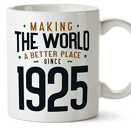 MUGFFINS Tazas 1925 Cumpleaños - En Inglés - Making the World a Better Place - 11 oz / 330 ml -...
