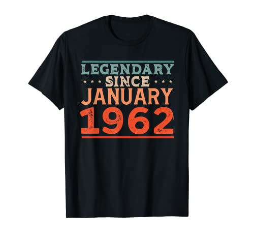 Legendaria desde enero de 1962 Fiesta de cumpleaños retro de los años 60 Camiseta