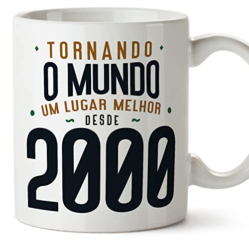 MUGFFINS Tazas 2000 Cumpleaños - En Portugués - Tornando o Mundo um Lugar Melhor - 11 oz / 330 ml...