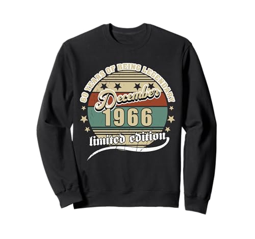 60 cumpleaños Diciembre 1966 Vendimia 60 Años Legendary Sudadera