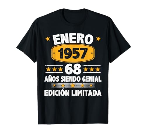 Enero 1957 68 Años Hombre Cumpleaños Regalo Enero 1957 Camiseta