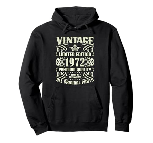 Camiseta Vintage de 1972 para Hombre, edición Limitada Sudadera con Capucha
