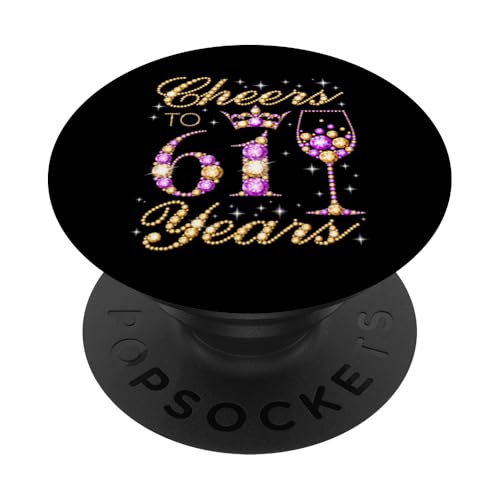 Saludos a la Fiesta de cumpleaños número 61 de la Reina de 61 años PopSockets PopGrip Adhesivo