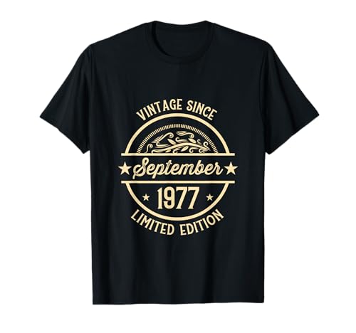 Vintage de cumpleaños desde septiembre de 1977 Camiseta