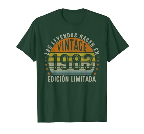 Las Leyendas Nacen En 1983 43 Años Cumpleaños Hombre Regalo Camiseta, Hombre, Verde Bosque, S