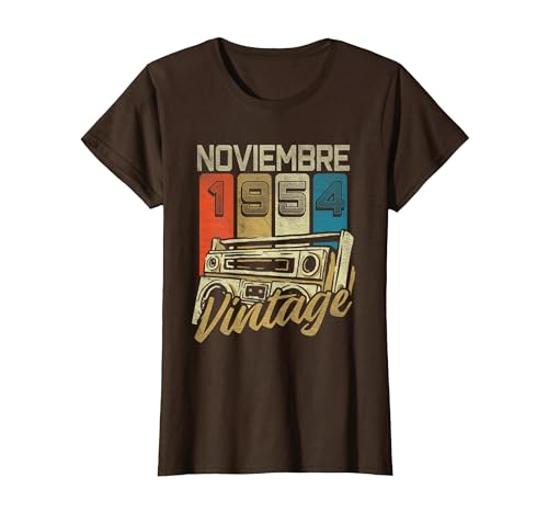 Noviembre 1954 Vintage - 72 Años Regalo Cumpleaños Hombre Camiseta, Mujer, Marrón, S