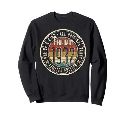 93 Cumpleaños Vintage Febrero 1932 Retro Edición Limitada Sudadera