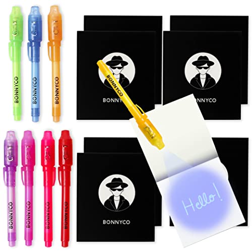 BONNYCO Boligrafo Tinta Invisible y Libreta Pack de 8, Ideal como Regalos Cumpleaños Niños...
