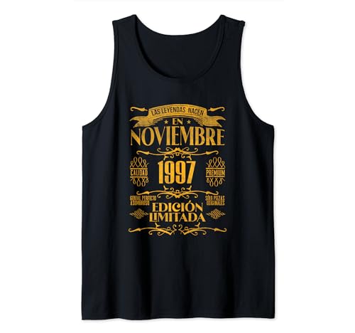 Las Leyendas nacen en Noviembre de 1997 - 27 Años Cumpleaños Camiseta sin Mangas