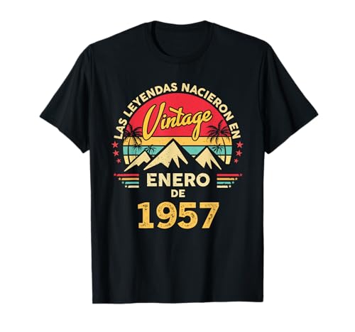 69 años Cumpleaños Vintage Nacido En Enero 1957 Camiseta