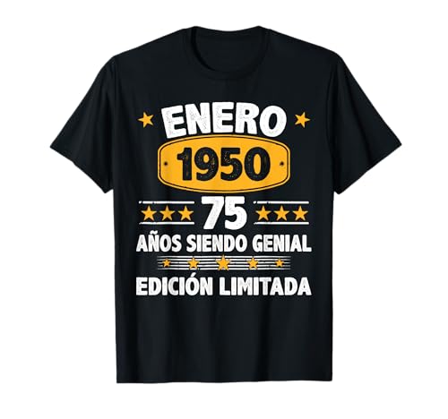 Enero 1950 75 Años Hombre Cumpleaños Regalo Enero 1950 Camiseta