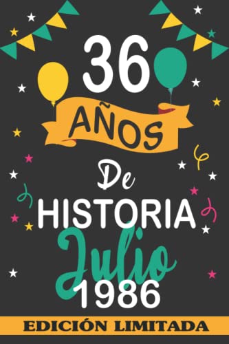 36 Años De Historia Julio 1986: 36 años. Libro de visitas, cuaderno, 110 páginas de...