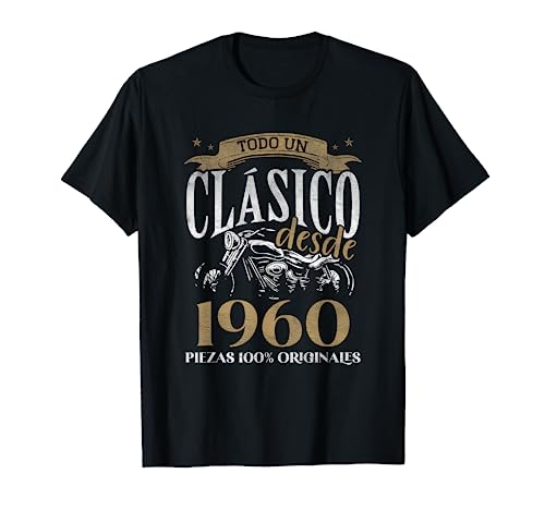 Nacido en 1960 - 63 Años Cumpleaños Moto Biker Hombre Motero Camiseta