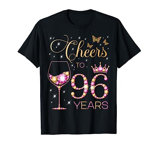 Saludos a 96 años Fiesta de cumpleaños 96 Mujeres 96 cumpleaños Camiseta