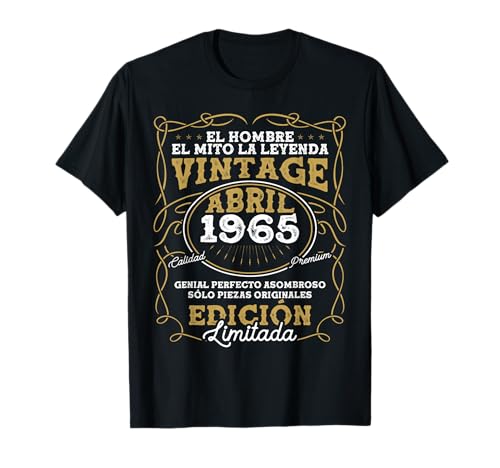 Abril 1965 Vintage - 61 Años Regalo Cumpleaños Hombre Camiseta