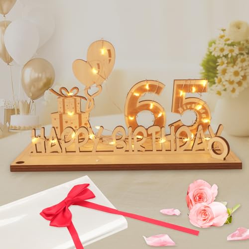 Regalos Originales de 65 Cumpleaños, Seutgjie Decoracion 65 Cumpleaños para Hombre Mujer con Tira...