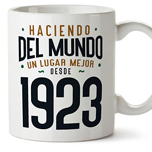MUGFFINS Tazas 1923 Cumpleaños - En Español - Haciendo del Mundo un Lugar Mejor - 11 oz / 330 ml -...
