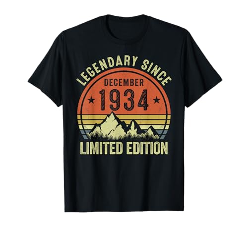 Legendario desde diciembre de 1934 edición limitada cumpleaños retro Camiseta