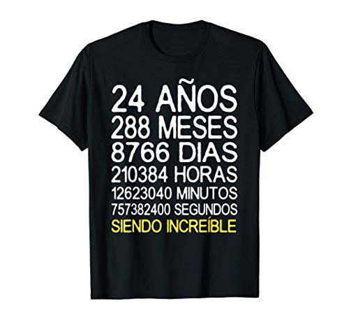 24 Años Cumpleaños Hombre Mujer Regalo Divertido 24 Años Camiseta