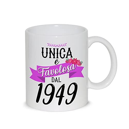 Taza de desayuno con leche de té con diseño gráfico – Única y fabulosa desde 1949 año de...