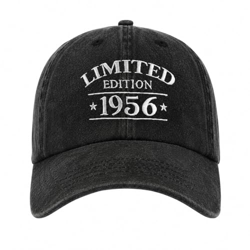 Gorra Vintage 1956 Limited Edition, Gorra de béisbol ajustable de algodón negro, regalo para...