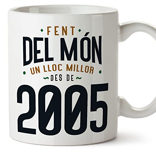 MUGFFINS Tazas 2005 Cumpleaños - En Catalán - Fent del Món un Lloc Millor - 11 oz / 330 ml -...