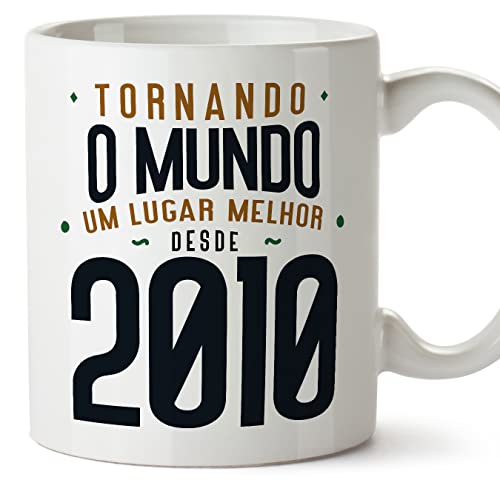 MUGFFINS Tazas 2010 Cumpleaños - En Portugués - Tornando o Mundo um Lugar Melhor - 11 oz / 330 ml...