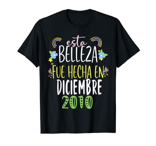 Hecha En diciembre 2010 Mujer Regalo 12 años Cumpleaños Camiseta